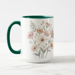 Caneca Buquê de Anêmona Suave Aquarela de Suavidade