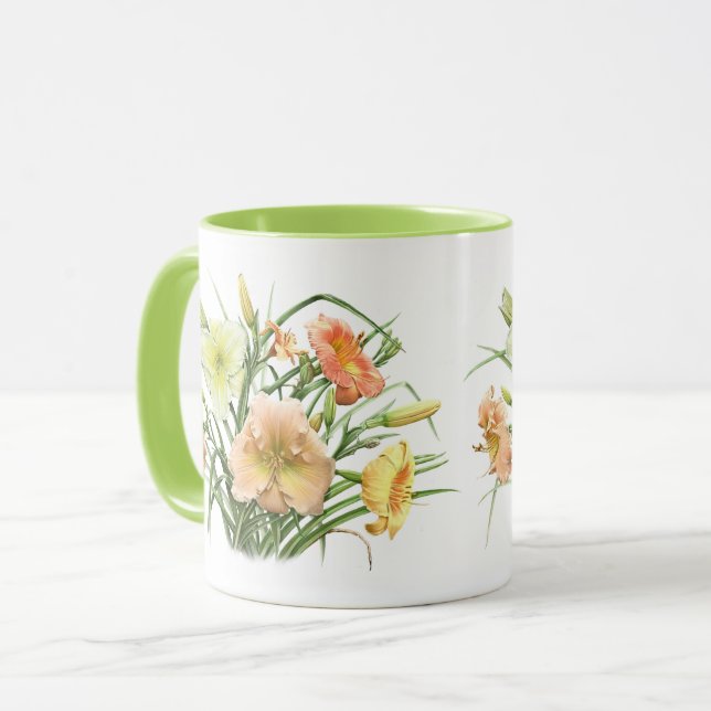 Caneca Buquê de Daylily (Frente Esquerda)