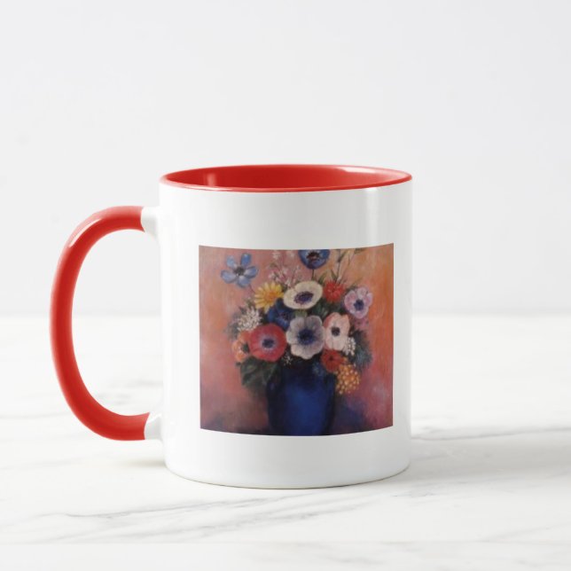 Caneca Buquê-de-flores-em-um-vaso-azul-Odilon Redon (Esquerda)