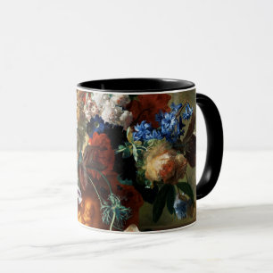 CANECA BUQUÊ DE FLORES EM UMA URNA EM PRETO