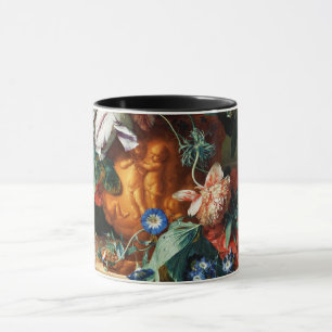 CANECA BUQUÊ DE FLORES NUMA URNA