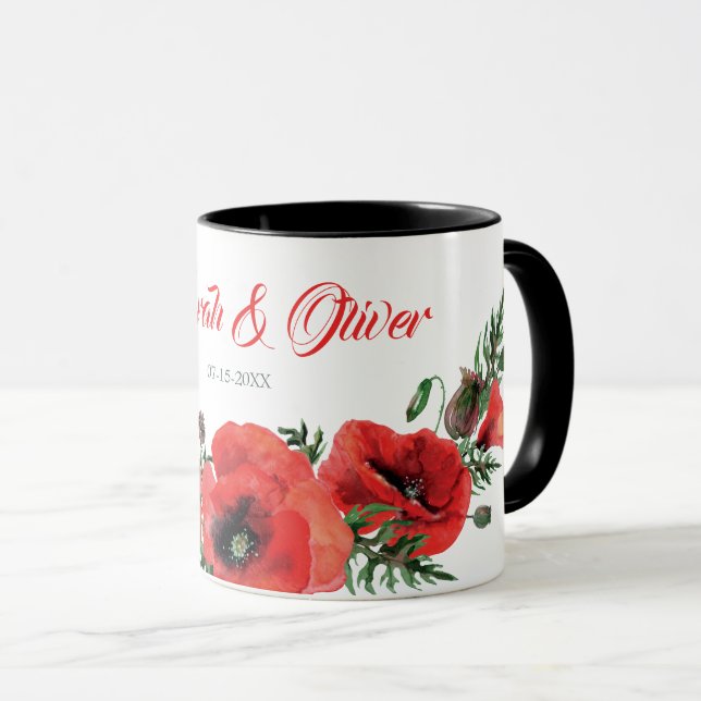 Caneca Buquê de flores selvagens Convite de casamento (Frente Esquerda)
