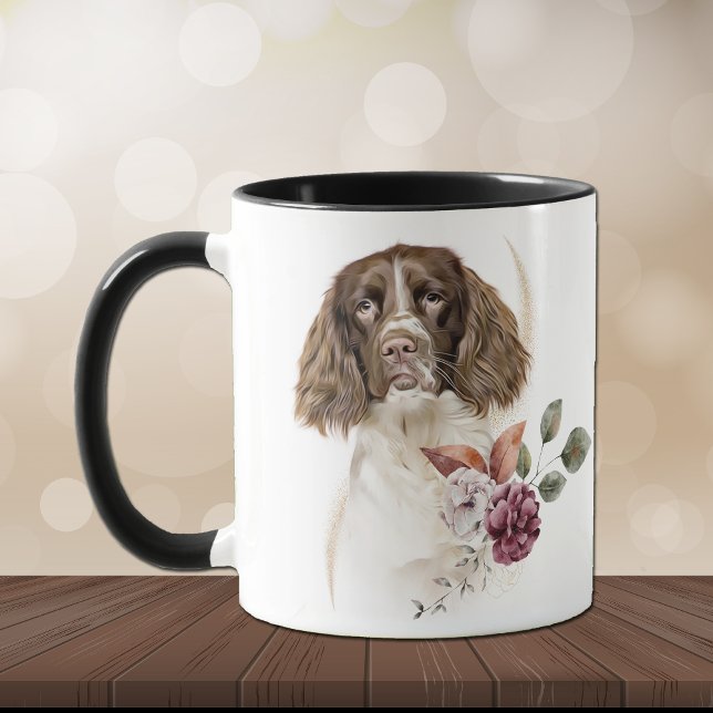 Caneca Buquê de inverno Springer Spaniel Dog (Criador carregado)