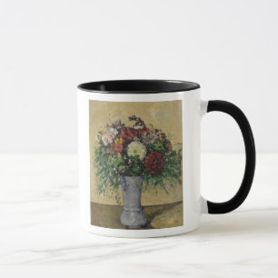 Caneca Buquê de Paul Cezanne   das flores em um vaso,