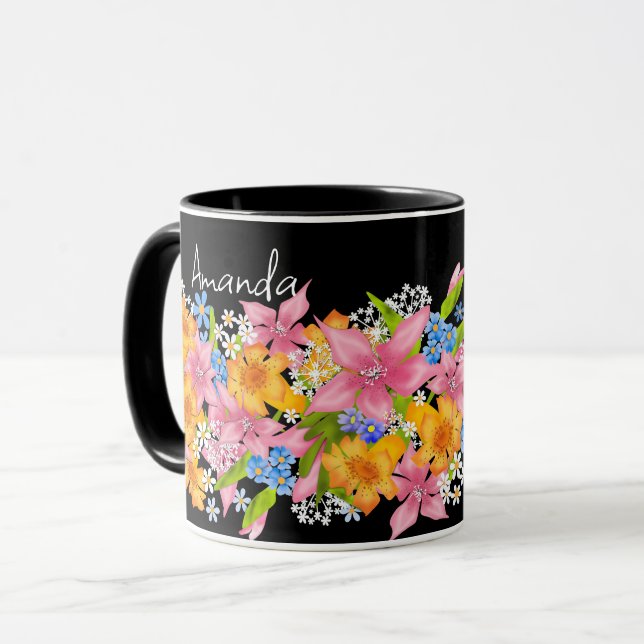 Caneca Buquê de primavera (Frente Esquerda)