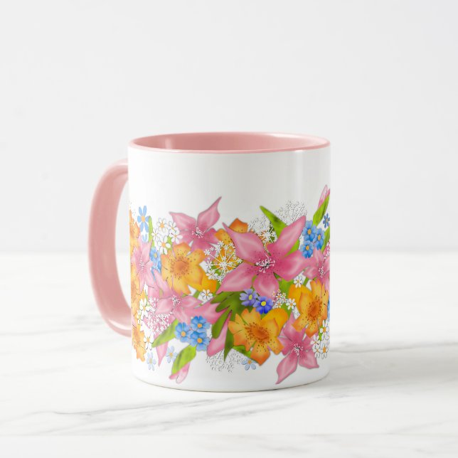 Caneca Buquê de primavera (Frente Esquerda)