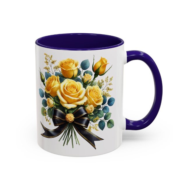Caneca Buquê de Rosa Amarela Presente Floral Elega (Criador carregado)