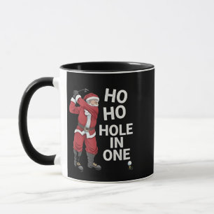 Caneca Buraco de Um Ho Ho Engraçado de Golfe Natal 