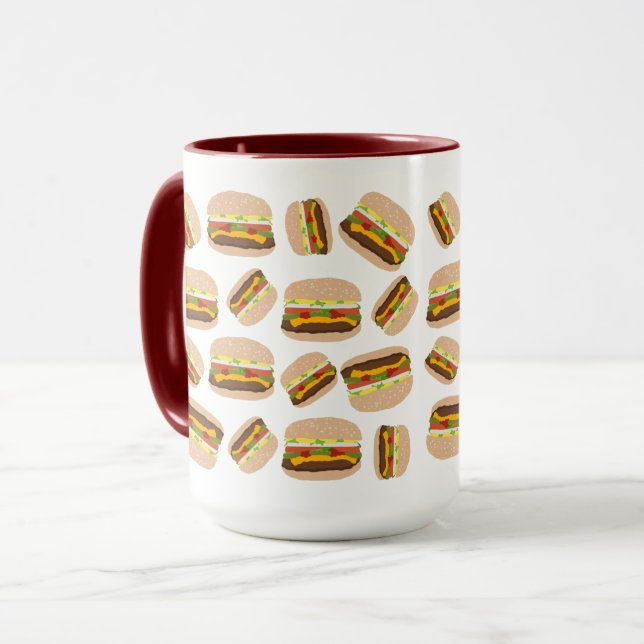 Caneca Burger Pattern Fun Foodie (Frente Esquerda)