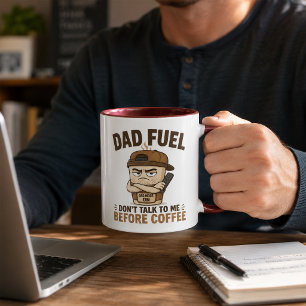 Caneca Burgundy Dad Fuel Não Fale Antes do Café