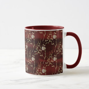 Caneca Burgundy Marsala Floral Mug