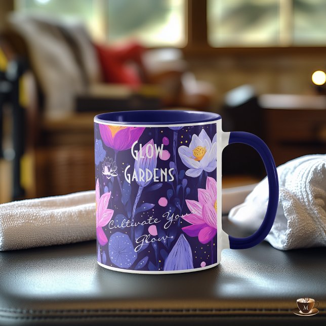Caneca Business for Glow Gardens - Purple Lotus & Floral (Criador carregado)