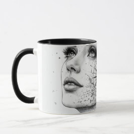 Caneca Bússola de Mapa Personalizada Mulher Arte Vintage 