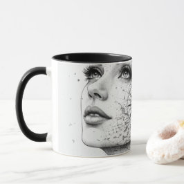 Caneca Bússola de Mapa Personalizada Mulher Arte Vintage
