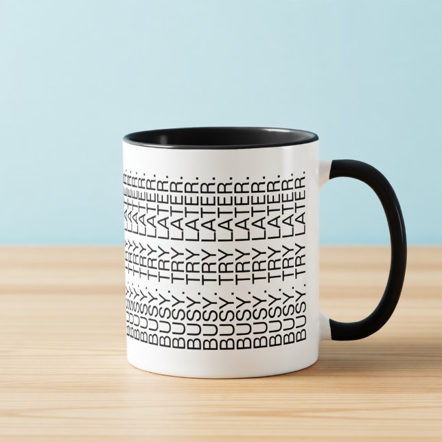 Caneca Busy. Try Later. Hidden Message Introvert Mug (Criador carregado)