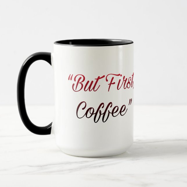 Caneca But First, Coffee – Minimal Coffee Lover Mug (Esquerda)