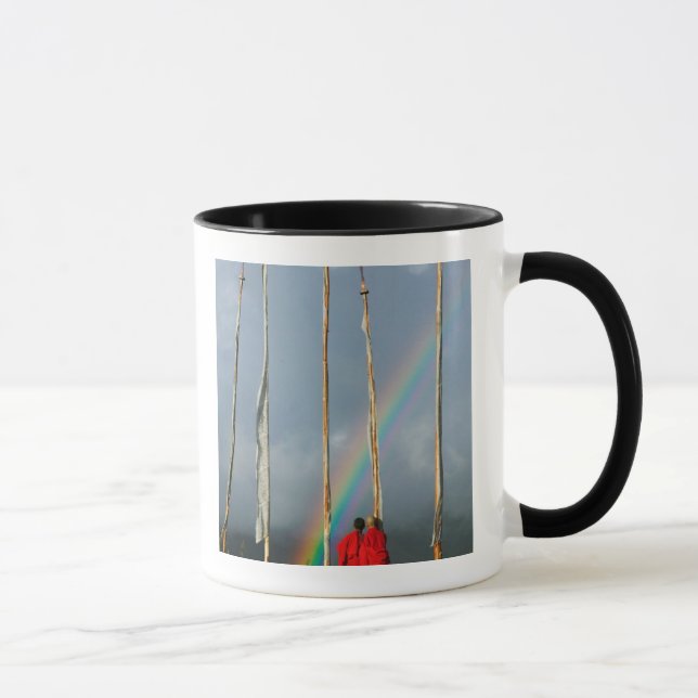 Caneca Butão, vila Gangtey, Arco-íris sobre dois (Direita)