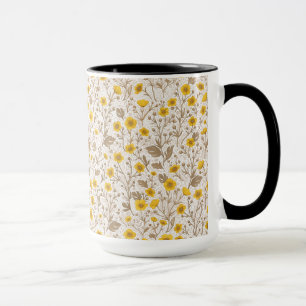Caneca Buttercups, amarelo e marrom