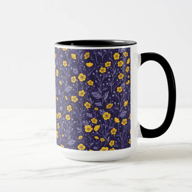 Caneca Buttercups, amarelo e violeta (Direita)