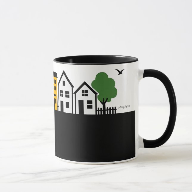 Caneca C02 - Tasse mit Dorf Kleinstadt Skyline (Direita)