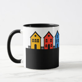 Caneca C02 - Tasse mit Dorf Kleinstadt Skyline