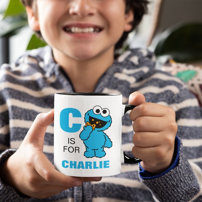 Caneca C é para o Monstro dos Biscoitos | Adicione seu No (Criador carregado)