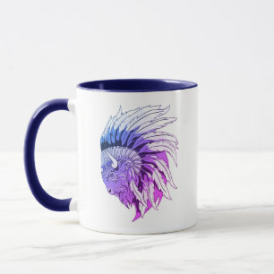 Caneca Cabeça de Buffalo com Endereço Indígena