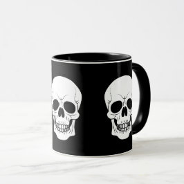 Caneca Cabeça De Cabeça Preta E Branca Silhueen Halloween