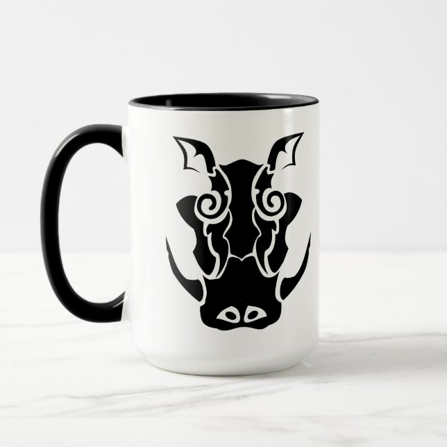 Caneca Cabeça de Carro de Estilo de Tatuagem Tribal (Esquerda)