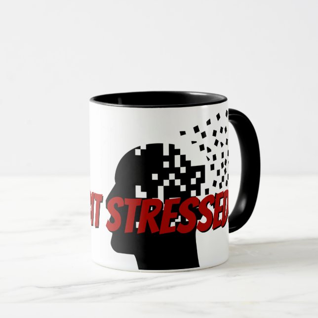 Caneca Cabeça de Estresse Silhout e Cotação (Frente Esquerda)