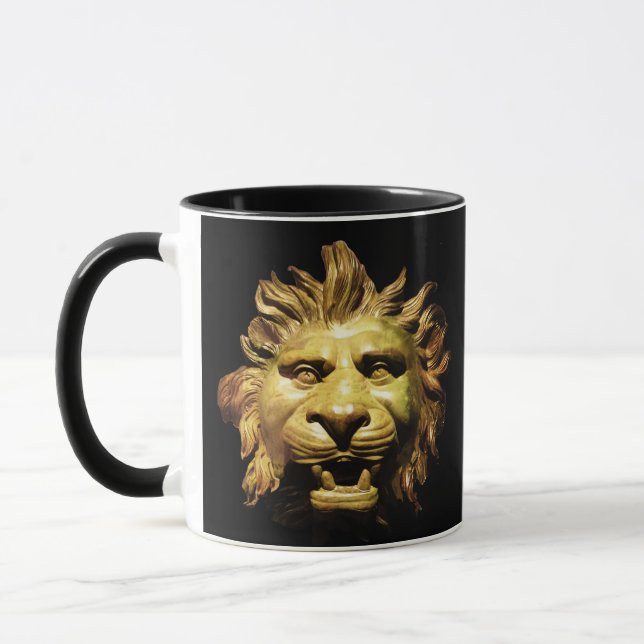 Caneca CABEÇA DE LION EM BRONZE Figurehead Navio Antiquad (Esquerda)