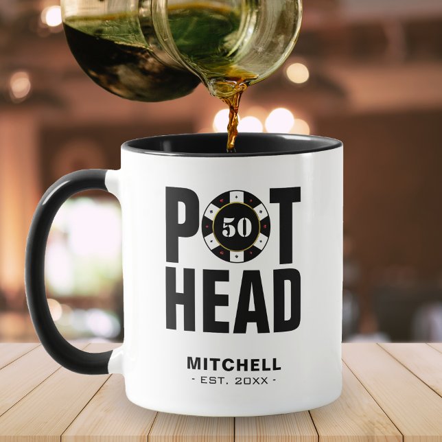 Caneca Cabeça de Pote de Humor Engraçado (Funny Poker Humor Pot Head Mug
)