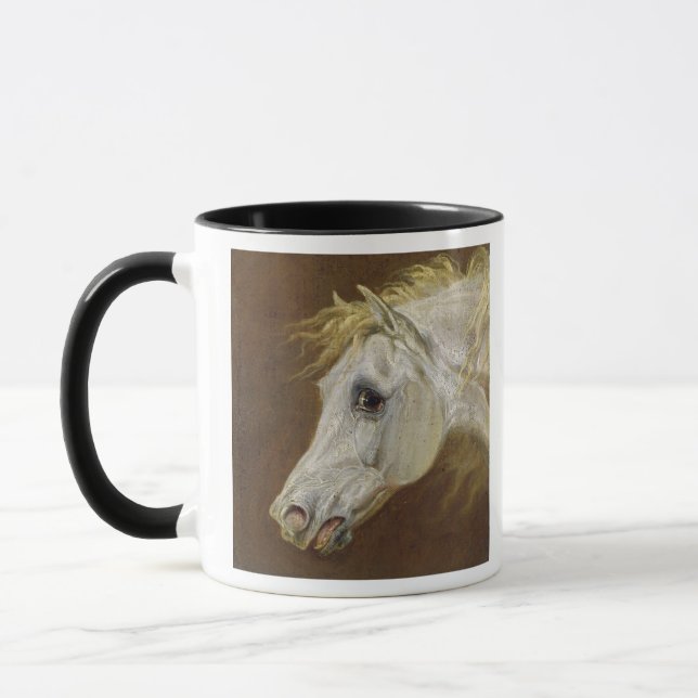 Caneca Cabeça de um cavalo árabe cinzento (óleo em canvas (Esquerda)