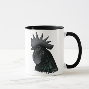 Caneca Cabeça do galo de Ayam Cemani