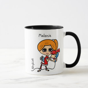 Caneca Cabeça Vermelha de Caricatura de Pêlos Personali