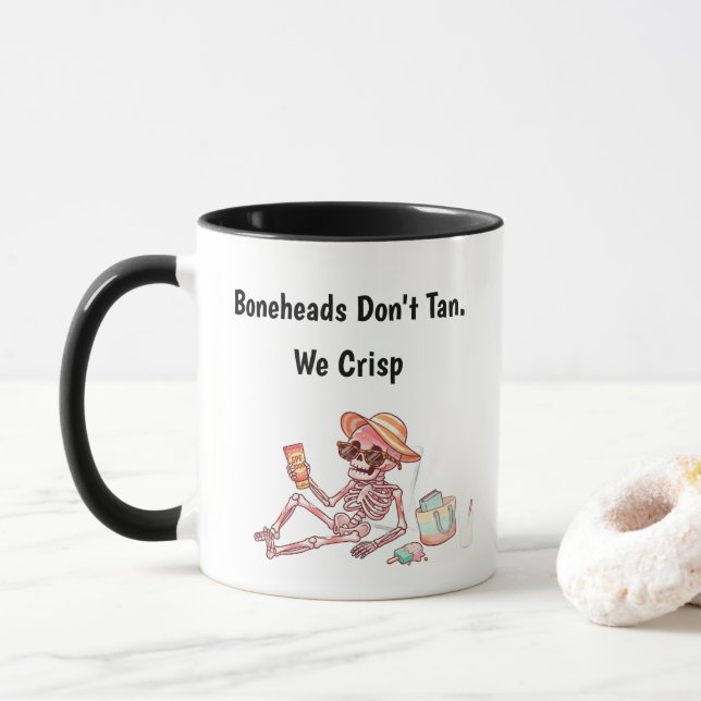 Caneca Cabeças duras não se bronzeiam. Nós queimamos (Com Donut)