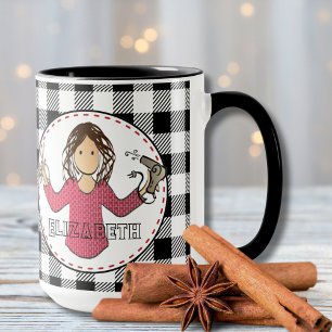 Caneca Cabeleireira Esteticista Feminina Desenho