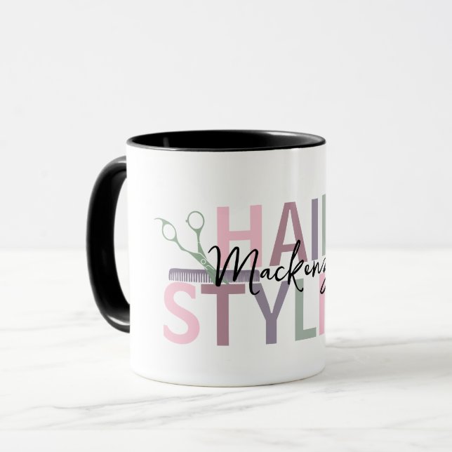 Caneca Cabeleireiro Personalizado (Frente Esquerda)