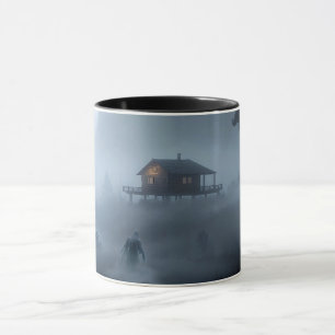 Caneca Cabine de registro pelo lago assombrado