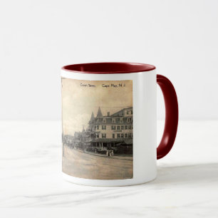Caneca Cabo May NJ, Ocean Street, c1910 Vintage