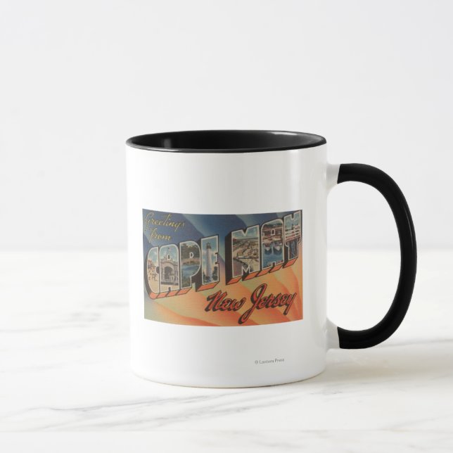 Caneca Cabo May, Nova Jersey - Cenas em Larga Letra (Direita)