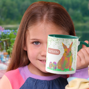 Caneca Caça aos Ovos de Páscoa Personalizada Brunch Coelh