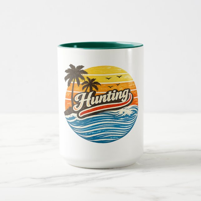 Caneca Caça Design Pôr do Sol Retro (Centro)