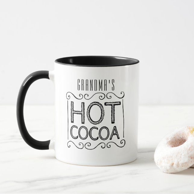 Caneca Cacau quente da avó Monogrammed (Com Donut)