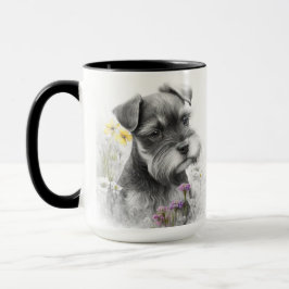 CANECA CACHORA DE BOMBA DE SCHNAUZZER ÁGUA ADORÁVEL