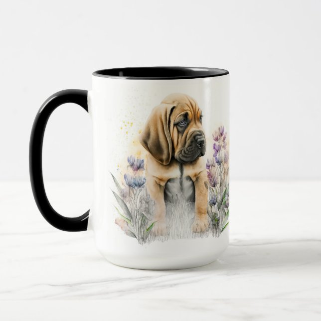 CANECA CACHORA DE SANGUE ADORÁVEL DE COR DA ÁGUA (Esquerda)