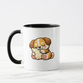 Caneca Cachorrinho Sonolento Fofo com Travesseiro