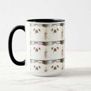 Caneca Cachorro "Açúcar", de Pekingese, de cor branca,