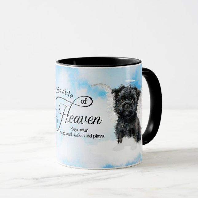 Caneca Cachorro Affenpinscher no Céu Memorial Personaliza (Frente Esquerda)