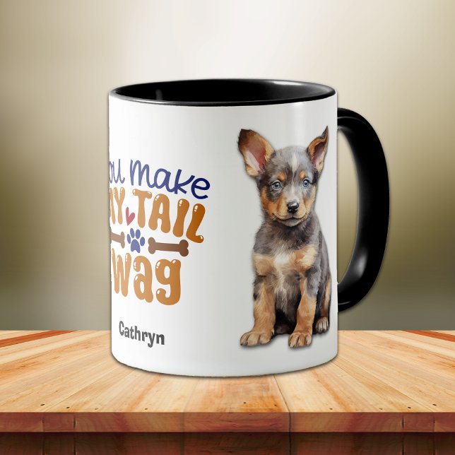 Caneca Cachorro Australiano Puppy Você Faz Minha Cauda (Criador carregado)